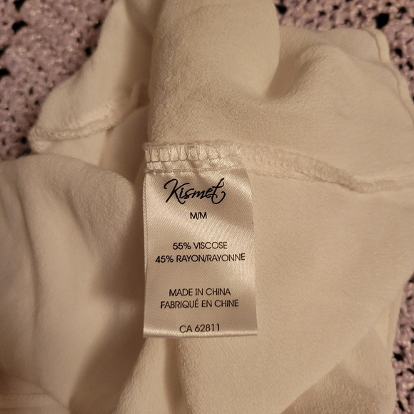 Kismet white flowy front tie blouse size M - Picture 8 of 11